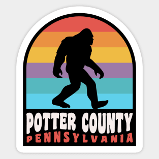 Potter County Pennsylvania Bigfoot Sasquatch Hunting Camping Sticker